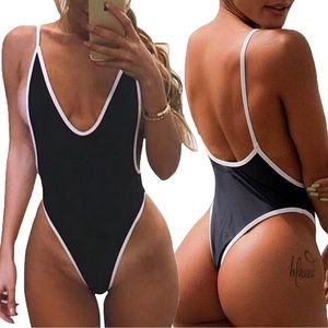 Women Sexy Monokini Deep V One Piece swimsuit
